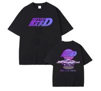 Manga Initial D Classic Movie Initial D T-Shirts Takumi Fujiwara Top Takumi Fujiwara Tee Fujiwara AE86 Printing Top New Initial D Red Sun Short Sleeves for Unisex Adult