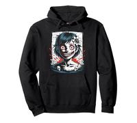Manga Japonais Horreur Anime Japon Y2K Creepy Girl Goth Sweat à Capuche