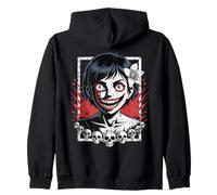 Manga Japonais Horreur Anime Japon Y2K Creepy Girl Goth Sweat à Capuche