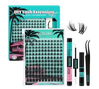 Manga Kit de 144 extensions de cils naturels à faire soi-même avec liaison blanche et joint, dissolvant de cils et pince à épiler, extensions de cils animés (vacances blanches, mélange C, 8 à 18 mm)