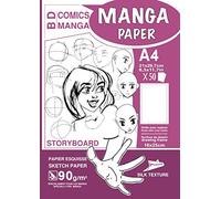 MANGA PAPER STORYBOARD: Manga Bande Dessinée Papier | Grille avec Repères | planches de BD vierges | A4 - Surface de Dessin (16x25cm) - 50 Feuilles | ... Couverture VIOLETTE - Pratiquer le dessin