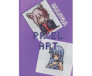 MANGA pixel art: Personnage MANGA en PIXEL à colorier et à reproduire