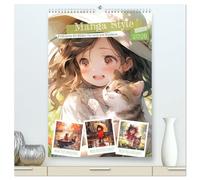 Manga Style Kinder (hochwertiger Premium Wandkalender 2026 DIN A2 hoch), Kunstdruck in Hochglanz: Fröhliche Mangas für und mit Kindern - KI generierte Bilder
