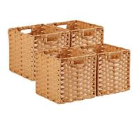 Mangata 31cm Cubes de rangement en imitation rotin, Multi-couleur Disponible, 31 x 31 cm, paniers de rangement décoratifs, imperméables, anti-moisissure(Popcorn, 2 pièces)