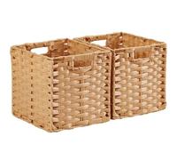 Mangata 31cm Cubes de rangement en imitation rotin, Multi-couleur Disponible, 31 x 31 cm, paniers de rangement décoratifs, imperméables, anti-moisissure(Popcorn, 2 pièces)