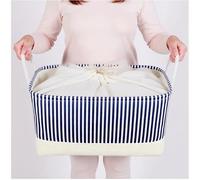 Mangata Boîte de rangement en tissu, 1 paquet (rayures bleues, extra-large)