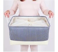 Mangata Boîte de rangement en tissu, 1 paquet (Rayures bleues, Jumbo)