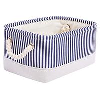 Mangata Boîte de rangement en tissu, 1 paquet (rayures bleues, petit)