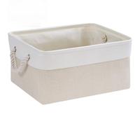 Mangata Boîte de rangement en tissu, grand panier de rangement épais avec poignées pour étagères, jouets, vêtements (L, 1 pack)