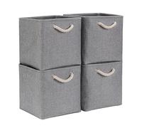 Mangata Boîtes de rangement Cube 25x25x25cm, Gris, 4Pcs