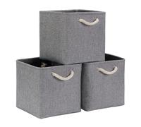 Mangata Boîtes de rangement Cube 30x30x30cm, Gris, 3Pcs