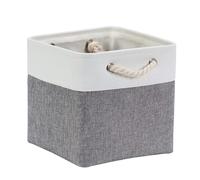 Mangata Boîtes de rangement Cube 30x30x30cm, Gris Blanc, 1Pc