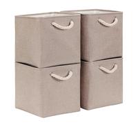 Mangata Cube de Rangement Tissu 28x28x28cm Kaki Clair 4 Paquet
