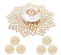 Mangata Doré Set De Table Rond Dessous De Verre Vinyle 38cm (Set De 6)