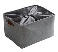 Mangata Grande Capacité de Panier de Rangement, Boîte de Rangement Pliant de Tissu de Toile Utilisé pour Armoire, Dressing, Penderie (Gris, XXLarge)