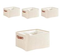 Mangata Paniers de Rangement Petit,[4 Pack] Boîte de Rangement en Tissu pour sous-vêtements, Chaussettes, Jouets (Kaki, Small)
