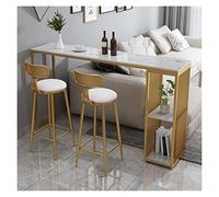 Mange Debout 41 Pouces de Bar en marbre à la Maison Salon Balcon Armoire à vin Table Bar(B,100cm*40 * 105)