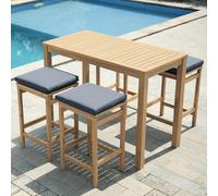 Mange debout aruba en acacia 4 places - coussins gris