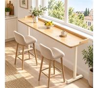 Mange-Debout Cuisine, Table Haute Industrielle, Comptoir De Bar en Bois | Plateau Bois Naturel, Structure Métal Blanc Stable, Silhouette Fine Pour Café, Bistrot Ou Restaurant(63″/160cm)