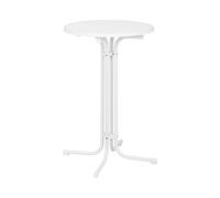 Royal Catering Mange-Debout Mange Debout Table Haute Bistrot Bistro Bar Ronde RC-BIS70FW (ø 70 cm, Hauteur de 110 cm, Pliante, Pieds Réglables, Acier Et Contreplaqué Revêtu De Plastique, Blanc)