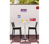 Mange-debout plateau inox pied aluminium - Bolero 600 mm