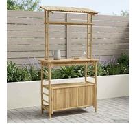 Mange-debout - table de bar - table haute Vidaxl Table de bar extérieure Naturel 110 x 50 x 210 cm Bambou