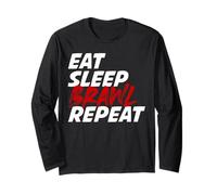 Mange Dors Bastonne Répète Humour Combat Rétro Manche Longue