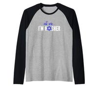 Mange-moi, je suis juif casher Hanoukka cuisinier hébreu chef cuisinier cuisinier Manche Raglan