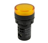 Mangen Voyants indication panneau pilote LED AC 220V Jaune Mont 7/8 pouce 22mm 2 Pièces