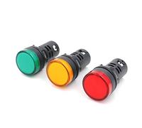Mangen Voyants indication panneau pilote LED AC 380V Rouge Vert Jaune Mont 7/8 pouce 22mm 3 Pièces