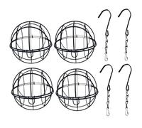 Mangeoire À Boules De Graisse Lot De 4 - Attire Et Nourrit Les Oiseaux Sauvages Simplement | Distributeur Suspendu en Métal avec Chaîne Sécurisée | pour Jardin, Terrasse Et Pelouse Observation Faune,