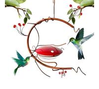 Mangeoire à colibres, baies rouges, anti-fourmis et abeilles - Station d'alimentation, décoration de jardin pour jardin, terrasse, facile à nettoyer et à remplir