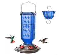 Mangeoire à colibri à usage constant avec technologie de douve pour un entretien réduit et un trafic d'oiseaux stable (bleu)