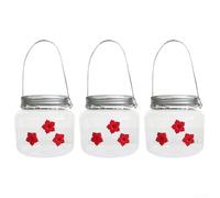 Mangeoire à colibri avec 3 ports et fenêtre transparente, conçue pour être suspendue à l'extérieur avec une construction en plastique pour le jardin, le balcon ou la terrasse (3)