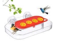 Mangeoire à colibri de fenêtre, support à ventouse puissante, 4 ports d'alimentation, 20 x 12 x 5 cm, facile à nettoyer, station de recharge, idéale pour l'observation des oiseaux, l'extérieur, le