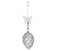 Mangeoire À Colibri en Verre avec Crochet Verre Étanche Petit Décor De | Mangeoires Extérieures D'Eau Et D'Aliment Pour Oiseaux Pour Mésanges Geais Bleus Merlebleus Cour Patio Balcon Style papillon