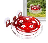 Mangeoire à colibris à ventouse, 17,8 x 17,8 x 7,9 cm, recharge station d'alimentation pour colibris en acrylique transparent, tasses à nectar pour oiseaux rechargeables pour montage sur fenêtre