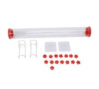 Mangeoire à colibris de fenêtre 40 cm, Tuyau d'alimentation en Eau Potable Transparent pour colibris avec 14 Ports en Forme de Fleur pour Les Amateurs d'oiseaux, décoration de