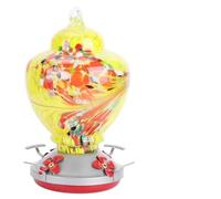 Mangeoire à colibris en Verre coloré | Crochet Anti-Fourmis et écureuils | Base Anti-Fuite pour décoration de Jardin/terrasse | 2 Crochets + Corde + Brosse (C)