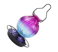 Mangeoire à colibris en Verre Transparent, AA | Verre haute transparence avec crochet de suspension pour décoration de jardin extérieur et nettoyage facile, 25 cm