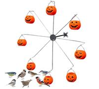 Mangeoire À Colibris pour Extérieur, Mangeoire à Oiseaux-Mouches pour Jardin avec 8 Seaux en Citrouille, Décor d'halloween en Citrouille pour Observation des Oiseaux en