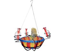 Mangeoire à colibris suspendue à l'extérieur, bac d'alimentation en eau, récipient d'eau | Mangeoire à oiseaux pour fenêtre avec 3 trous d'alimentation, appâts et support d'eau pour animaux de