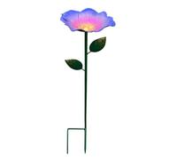 Mangeoire à eau en forme de fleur avec piquets en métal coloré abeille bol de bain multifonctionnel pour oiseaux pour patio, arrière-cour, allées