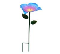 Mangeoire à eau en forme de fleur avec piquets en métal coloré abeille bol de bain multifonctionnel pour oiseaux pour patio, arrière-cour, allées