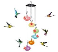 Mangeoire à eau pour colibris, mangeoires pour colibris | Ensemble de 6 carillons éoliens extérieurs mangeoires pour - Jays Robins Sparrows Mangeoire d'observation des oiseaux sauvages pour r