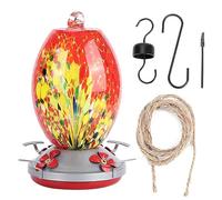 Mangeoire à Eau pour colibris Peinture colorée Outil d'alimentation pour Oiseaux en Verre pour Jardin Cour Attirer Les Oiseaux Durable Sûr Non Toxique Facile à Nettoyer (T1)