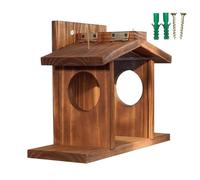 Mangeoire à écureuils - Boîte de Maison d'extérieur en Bois Durable avec Panneau de Toit Amovible, Support de maïs Facile à remplir pour Tamias | Station d'alimentation pour décoration de Jardin