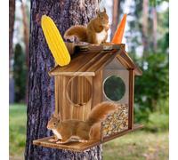 Mangeoire à écureuils en Bois de capacité pour écureuils, Table d'écureuil, Table d'écureuil, Station d'alimentation Facile à remplir, Station d'alimentation pour maïs et cacahuètes à