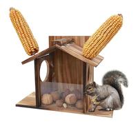 Mangeoire à écureuils en bois, maison mangeoires d'écureuil | Mangeoire à écureuil extérieur pour l'hiver - Grande boîte d'alimentation Mangeoire de table étanche pour écureuils et oiseaux