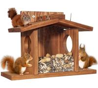 Mangeoire à écureuils en bois pour écureuils - Mangeoire en bois pour écureuils - Pour extérieur, jardin d'hiver, jardin, extérieur, jardin, jardin, extérieur, extérieur, étanche, durable - Pour